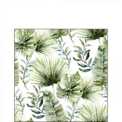 Ambiente Jungle Leaves White Papírszalvéta 25X25cm, 20db-os