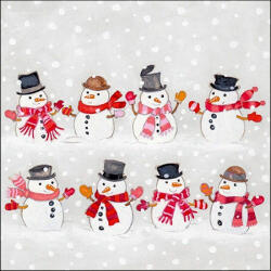 Ambiente Dancing Snowmen Papírszalvéta 33X33cm, 20db-os - fizz
