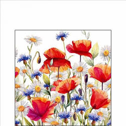 Ambiente Poppies And Cornflower Papírszalvéta 25X25cm, 20db-os