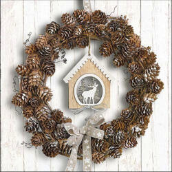 Ambiente Pine Cone Wreath Papírszalvéta 33X33cm, 20db-os