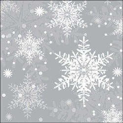 Ambiente Snowflakes Silver Papírszalvéta 33X33cm, 20db-os - fizz