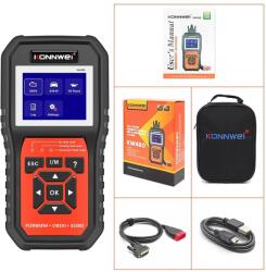 Konnwei KW480 autódiagnosztikai teszter, teljes funkciók BMW-hez, OBD2, olajszint-visszaállítás, hibakódolvasás, motorteszt, ABS, SRS, EVAP, olajszint-visszaállítás, PC nyomtatás, 2, 8 hüvelyk