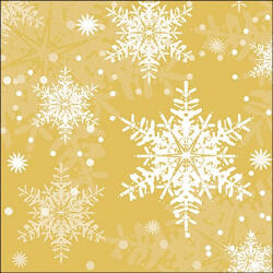 Ambiente Snowflakes gold Papírszalvéta 33X33cm, 20db-os - fizz