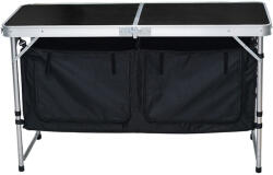 TEMPO KONDELA Összecsukható Kempingasztal Rendszerezővel, 120 cm, Alumínium/MDF, Kepi Typ 3