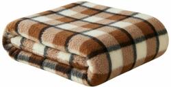Czinger Home Kétoldalas barna kockás bárány gyapjú takaró (GYAPT0014)