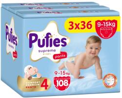 pufies Scutece pantalonași Pufies Supreme - Mărimea 4 Maxi, 108 bucăți, 9-15 kg, 3 x Value Pack (54000278)