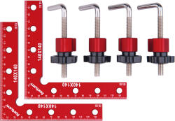 FORTUM garancia derékszög szorító, (L-alakú szorító) 2 db, 140x140 mm, ALU