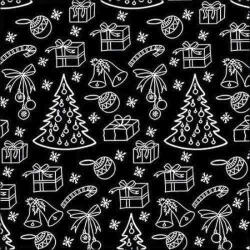 Ambiente Outlined Ornaments Black Papírszalvéta 33X33cm, 20db-os - fizz