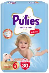 pufies Scutece pantalonași Pufies Supreme - Mărimea 6 Extra Large, 30 bucăți, 15+ kg, Value Pack (54000273)