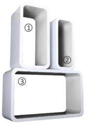 TEMPO KONDELA Polc, 3 Db, Fehér, Amos Fy 11042