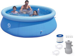 avenli Kréta 240 x 63 cm puhafalú, felfújható peremű kerti pancsoló medence papírszűrős 1.25 m3/h vízforgatóval 2074 L (Avenli_KRETA_VF)
