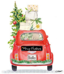 PPD Christmas Taxi Papírszalvéta 33X33cm, 20db-os