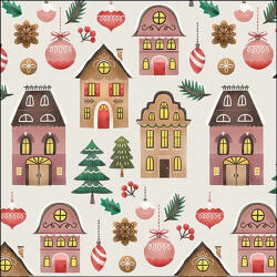 Ambiente Christmas At Home Cream Papírszalvéta 33X33cm, 20db-os - fizz