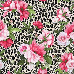 Ambiente Roses On Leopard Print Papírszalvéta 33X33cm, 20db-os - fizz