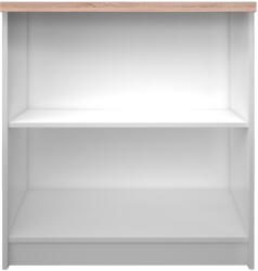TEMPO KONDELA Alacsony Könyvespolc, Fehér/Tölgy Sonoma, Topty Typ 16 - fizz