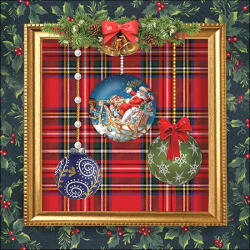 Ambiente Baubles In Frame Papírszalvéta 33X33cm, 20db-os - fizz