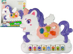 LEAN Toys Interaktív Zongora Unicorn Sound Állati Hangok Dallamok Fehér