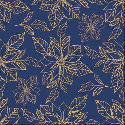 Ambiente Poinsettia Outline Blue Papírszalvéta 33X33cm, 20db-os - fizz