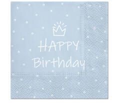Korrekt Web Happy Birthday Kék Light Blue Szalvéta 20 db-os 33x33 cm