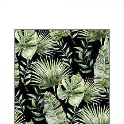 Ambiente Jungle Leaves Black Papírszalvéta 25X25cm, 20db-os