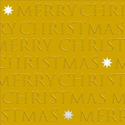 PPD Christmas Letters gold Dombornyomott Papírszalvéta 33X33cm, 20db-os - fizz