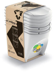 Prosperplast Set de 3 coșuri de gunoi SORTIBOX - volum: 3x25 l, culoare: gri cenușiu Cos de gunoi
