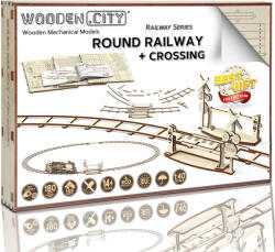 Wooden City Puzzle 3D Circuit Circular cu Trecere la Nivel 159 Piese