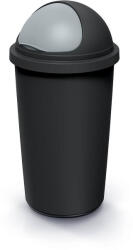 Prosperplast Coș de gunoi COMPACTA R ROLLER - volum: 60 l, culoare: reciclat negru cu capac gri deschis Cos de gunoi