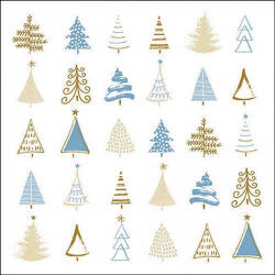 Ambiente Christmas Tree Doodles Blue Papírszalvéta 33X33cm, 20db-os - fizz