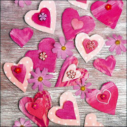 Ambiente Hearts All Over Papírszalvéta 33X33cm, 20db-os - fizz