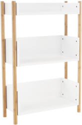 TEMPO KONDELA 3 Polcos Állvány, Természetes Bambusz/Fehér, Baltika Typ 2