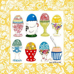 Ambiente Eggs In Cup Yellow Papírszalvéta 33X33cm, 20db-os