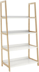 TEMPO KONDELA 4 Polcos Állvány, Fehér/Természetes, Koen Typ 2