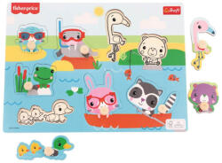 Trefl Puzzle din lemn Fisher Price Animale la apă