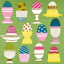 Ambiente Eggs In Cups green Papírszalvéta 33X33cm, 20db-os