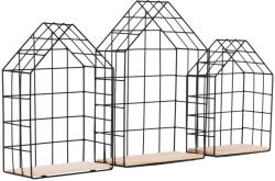 TEMPO KONDELA Szett 3 Polc, Természetes/Fekete, Azuri