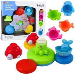 LEAN Toys Interaktív Fürdőjáték-készlet, Szökőkút, Állatok, Poharak 22799 (5905991051480) (5905991051480)