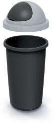 Prosperplast Coș de gunoi COMPACTA R Roller - volum: 50 l, culoare: recicl. negru cu capac gri deschis Cos de gunoi
