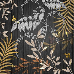 Ambiente Luxury Leaves Black Papírszalvéta 33X33cm, 20db-os