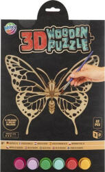 Moxy Puzzle 3D din lemn de colorat Fluture