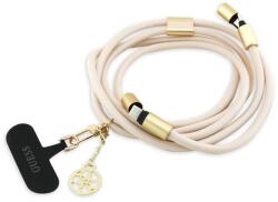Cg mobile Guess Crossbody Strap 4g Charm Adatkábel Type-C - Type-C, Nyakpánt, Bézs