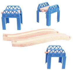 Bigjigs Toys Set șine din lemn de structură de pod (DDBJT056) Trenulet