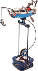 Robotime Rokr Puzzle 3D din lemn, barcă de pescuit cu pendul, 161 piese