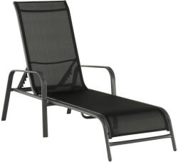 TEMPO KONDELA Rakásolható Állítható Kerti Szék, Fekete/Szürke, Atreo