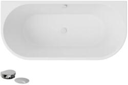 Besco Cada de baie freestanding, cu umplere prin preaplin rotund, dreptunghiulara 160 cm, Black&White, Besco Vica WAS-16VNBCN (WAS-16VNBCN)