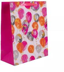 QX Pungă cadou holografică cu baloane - 18 x 23 cm (370746)