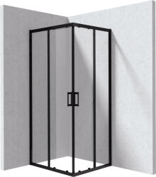 Deante Funkia Evo zuhanykabin átlátszó üveggel 80x90x195 cm, matt fekete profilszín KYC_N089P (KYC_N089P)