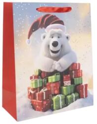 QX Urs polar cu cadouri pungă cadou - 18 x 23 cm (370864)