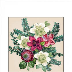 Ambiente Azalea And Helleborus Cream Papírszalvéta 25X25cm, 20db-os - fizz