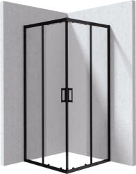 Deante Funkia Evo zuhanykabin átlátszó üveggel 80x80x195 cm, matt fekete profilszín KYC_N088P (KYC_N088P)